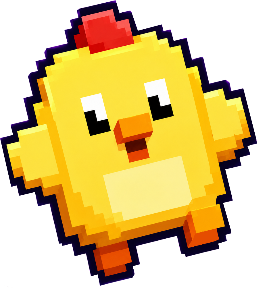 NuggieBash mascot holding up a chicken nugget.